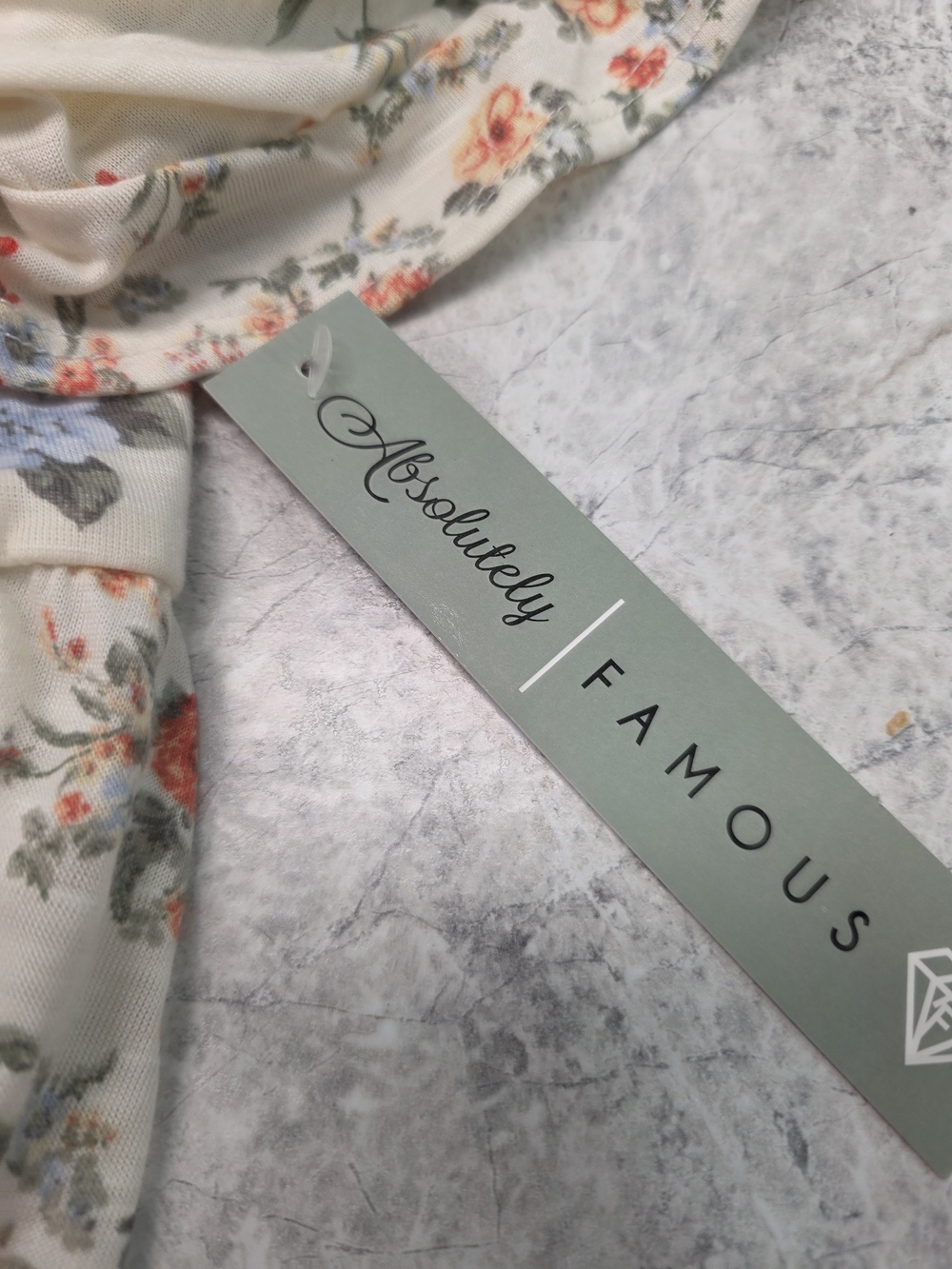 Women's Floral Short Sleeve Tie-Front Blouse in Cream, Coral & Sage NEW - Picture 4 of 6